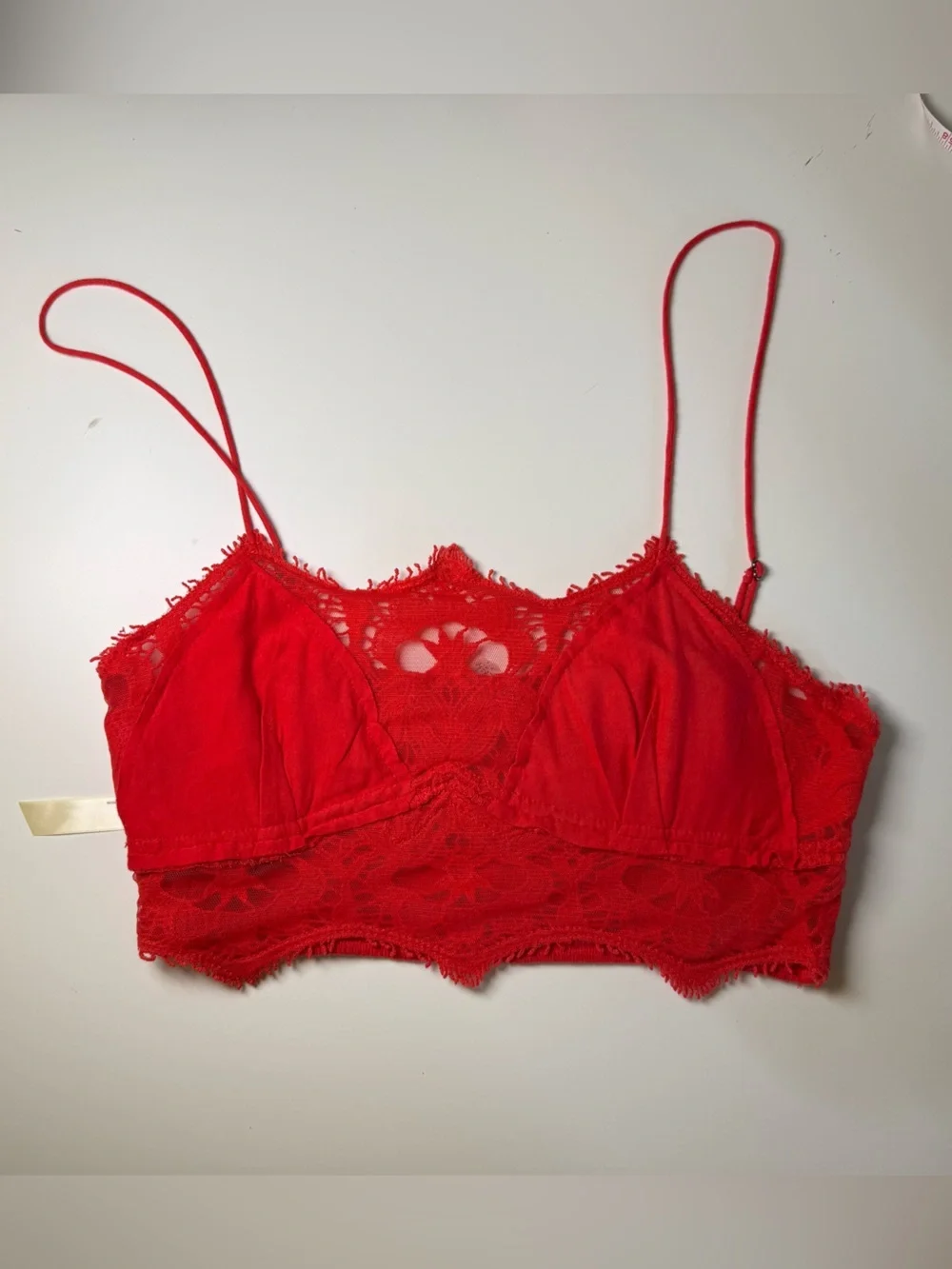 Free People One Athena Red Lace Bralette Boho Gypsy Festival Size Small